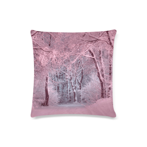 another winter wonderland  pink Custom Zippered Pillow Case 16"x16"(Twin Sides)