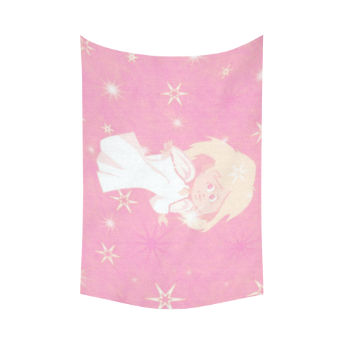 sweet christmas angel pink Cotton Linen Wall Tapestry 90"x 60"