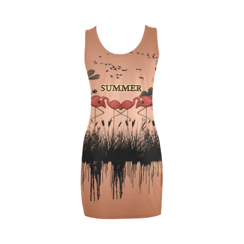 Summer design with flamingo Medea Vest Dress (Model D06)