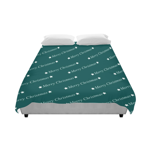 merry christmas,text turquoise Duvet Cover 86"x70" ( All-over-print)