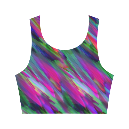 Colorful digital art splashing G400 Women's Crop Top (Model T42)