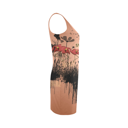 Summer design with flamingo Medea Vest Dress (Model D06)