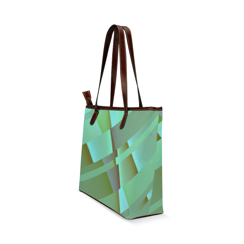 Retro Abstract Pastel Green Shoulder Tote Bag (Model 1646)