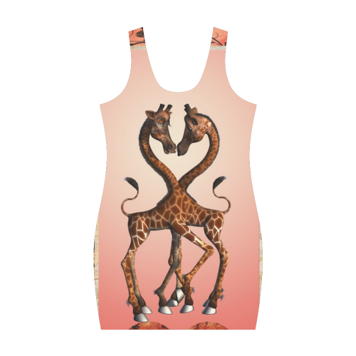 Giraffe in love Medea Vest Dress (Model D06)