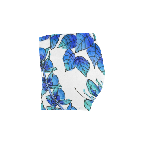 Pretty Blue Flowers, Aqua Garden Zendoodle Briseis Skinny Shorts (Model L04)