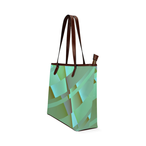 Retro Abstract Pastel Green Shoulder Tote Bag (Model 1646)