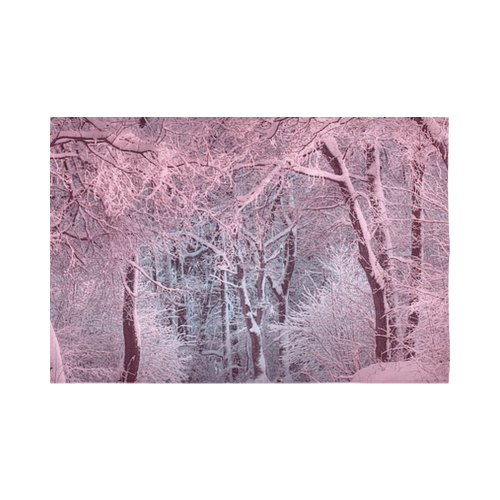 another winter wonderland  pink Cotton Linen Wall Tapestry 90"x 60"