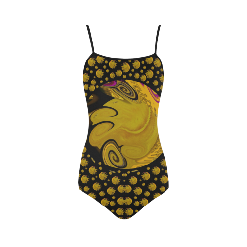 Silent galaxy and space filled of planets Strap Swimsuit ( Model S05)