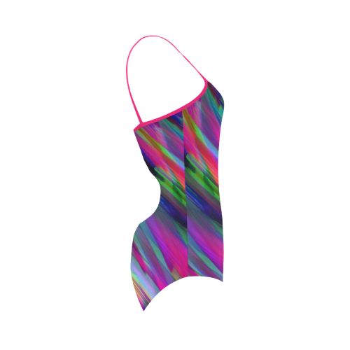 Colorful digital art splashing G400 Strap Swimsuit ( Model S05)
