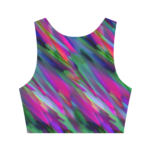 Colorful digital art splashing G400 Women's Crop Top (Model T42)