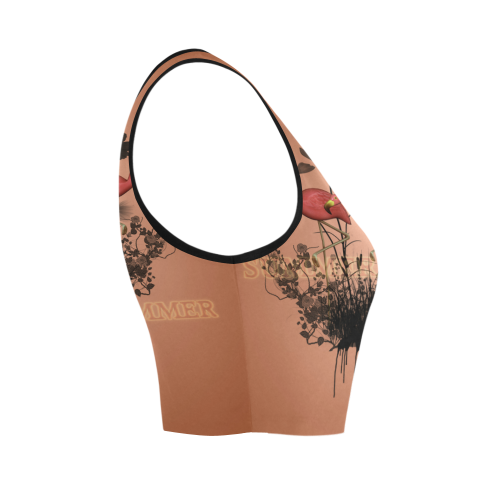 Summer design with flamingo Women's Crop Top (Model T42)