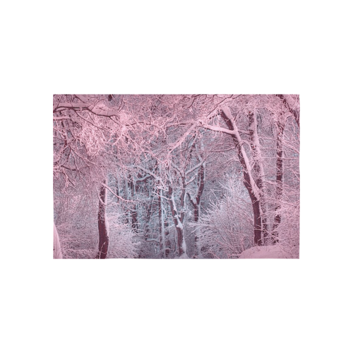 another winter wonderland  pink Cotton Linen Wall Tapestry 60"x 40"