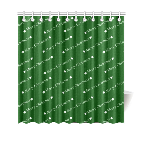 merry christmas,text,green Shower Curtain 69"x70"