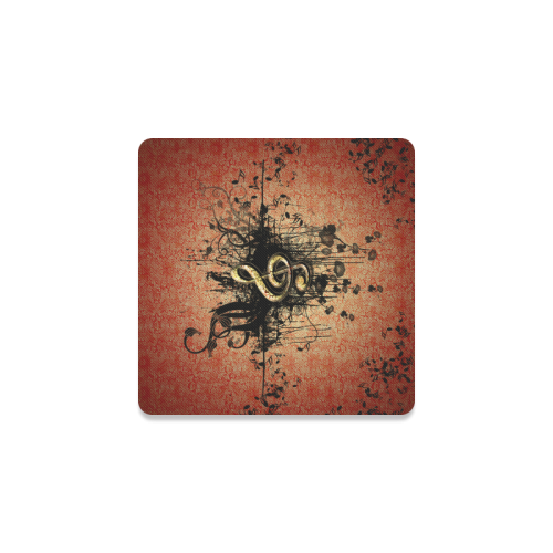 Wonderful clef with flowers Square Coaster
