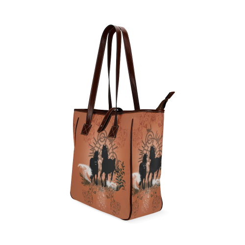 Black horses silhouette Classic Tote Bag (Model 1644)