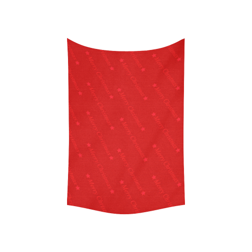 merry christmas,text red Cotton Linen Wall Tapestry 60"x 40"