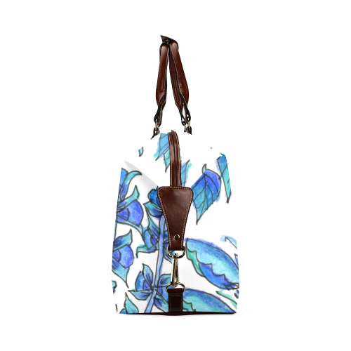 Pretty Blue Flowers, Aqua Garden Zendoodle Classic Travel Bag (Model 1643)