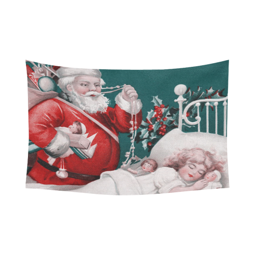 vintage christmas Cotton Linen Wall Tapestry 90"x 60"