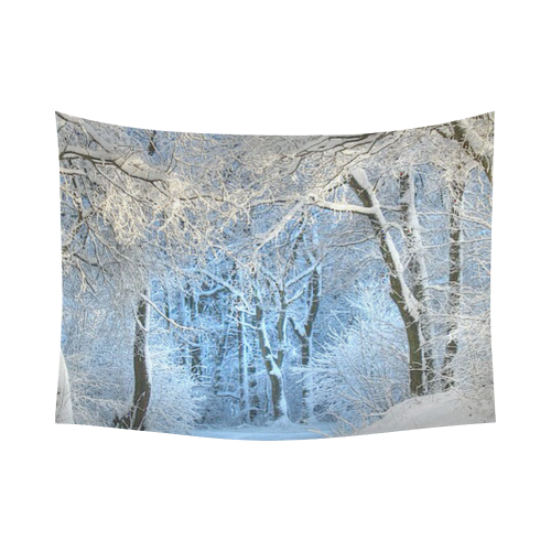 another winter wonderland  Q Cotton Linen Wall Tapestry 80"x 60"