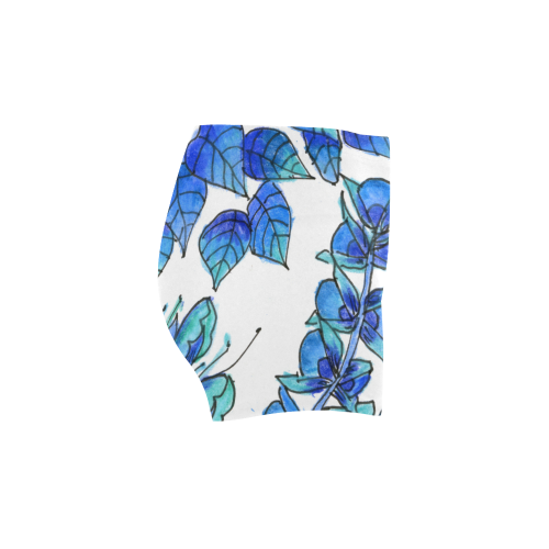 Pretty Blue Flowers, Aqua Garden Zendoodle Briseis Skinny Shorts (Model L04)