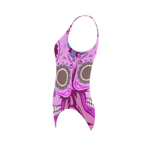 SKULL PINK Vest One Piece Swimsuit (Model S04)