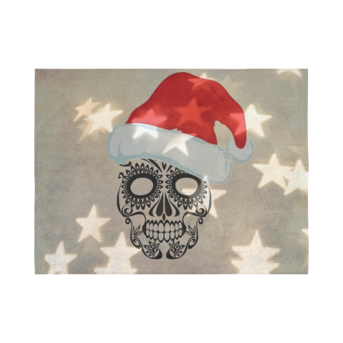 Christmas skull with star bokeh Cotton Linen Wall Tapestry 80"x 60"