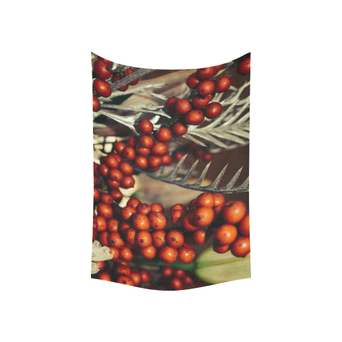 holly berries 715 Cotton Linen Wall Tapestry 60"x 40"