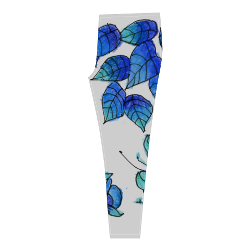 Pretty Blue Flowers, Aqua Garden Zendoodle Cassandra Women's Leggings (Model L01)