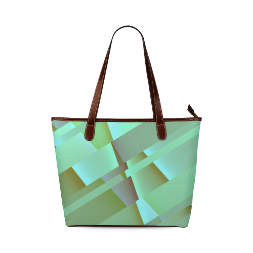 Retro Abstract Pastel Green Shoulder Tote Bag (Model 1646)