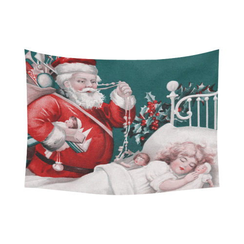 vintage christmas Cotton Linen Wall Tapestry 80"x 60"