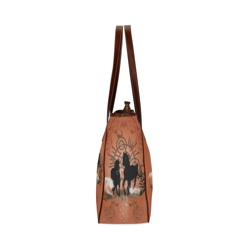 Black horses silhouette Classic Tote Bag (Model 1644)