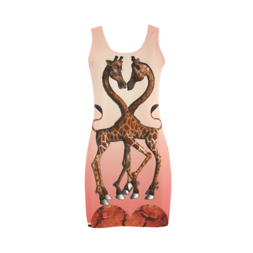 Giraffe in love Medea Vest Dress (Model D06)
