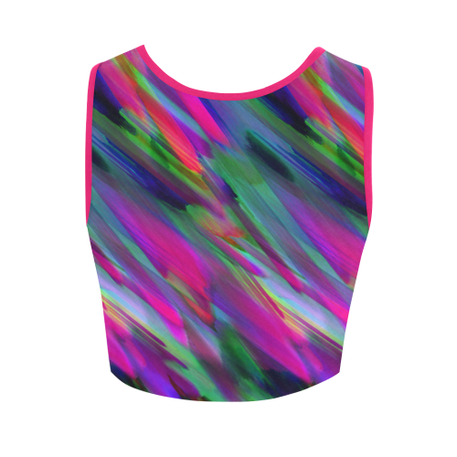 Colorful digital art splashing G400 Women's Crop Top (Model T42)