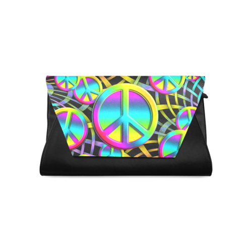 Colorful Peace Pattern Clutch Bag (Model 1630)