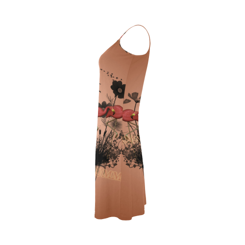 Summer design with flamingo Alcestis Slip Dress (Model D05)