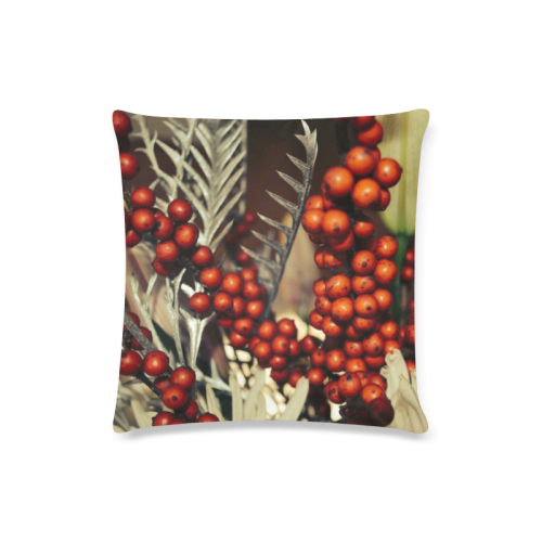 holly berries 715 Custom Zippered Pillow Case 16"x16"(Twin Sides)