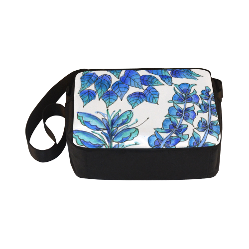 Pretty Blue Flowers, Aqua Garden Zendoodle Classic Cross-body Nylon Bags (Model 1632)