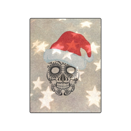 Christmas skull with star bokeh Blanket 50"x60"