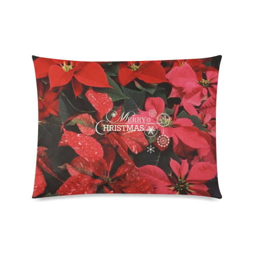 Poinsettia, merry christmas Custom Picture Pillow Case 20"x26" (one side)