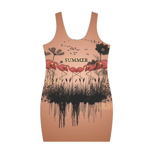 Summer design with flamingo Medea Vest Dress (Model D06)