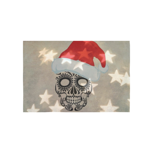 Christmas skull with star bokeh Cotton Linen Wall Tapestry 60"x 40"