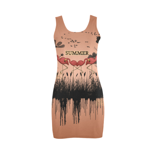 Summer design with flamingo Medea Vest Dress (Model D06)