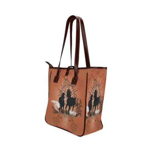 Black horses silhouette Classic Tote Bag (Model 1644)