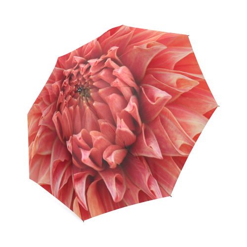 Bright Red Dahlia Flower Foldable Umbrella (Model U01)