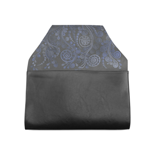 Ornamental blue on gray Clutch Bag (Model 1630)