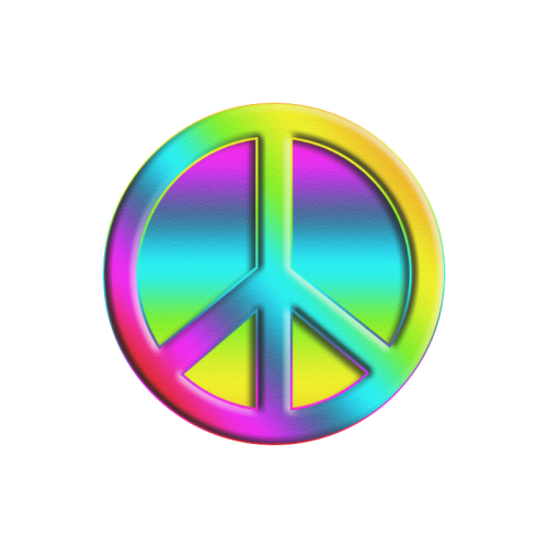 Colorful Peace Pattern Round Mousepad