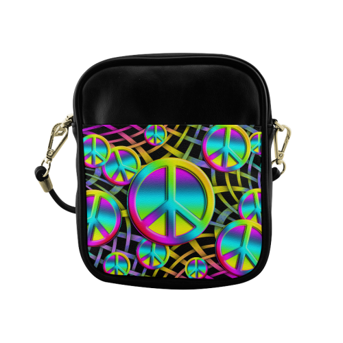 Colorful Peace Pattern Sling Bag (Model 1627)