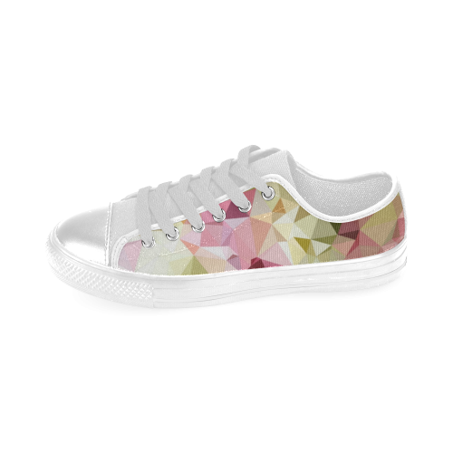 Low Poly - Pastel Flowers Men's Classic Canvas Shoes (Model 018)