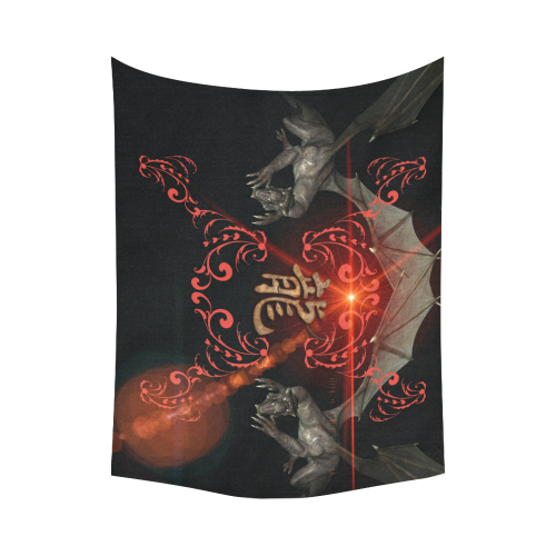 Hieroglyph, the dragon Cotton Linen Wall Tapestry 80"x 60"