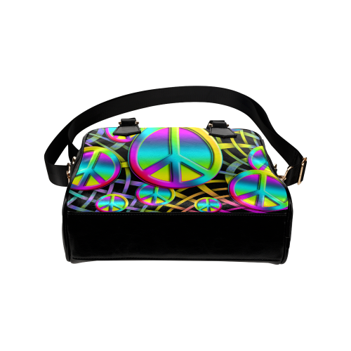 Colorful Peace Pattern Shoulder Handbag (Model 1634)